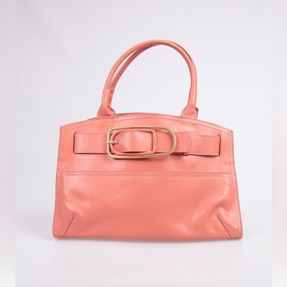 Furla Handbags - FURLA Coral Pink Leather Top Handle shoulder Tote Bag